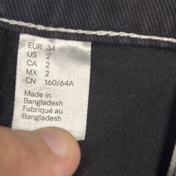 H & M Divided Jeans Women's Size 2 Black 90’s Baggy High Waist Grunge Goth - Picture 11 of 15